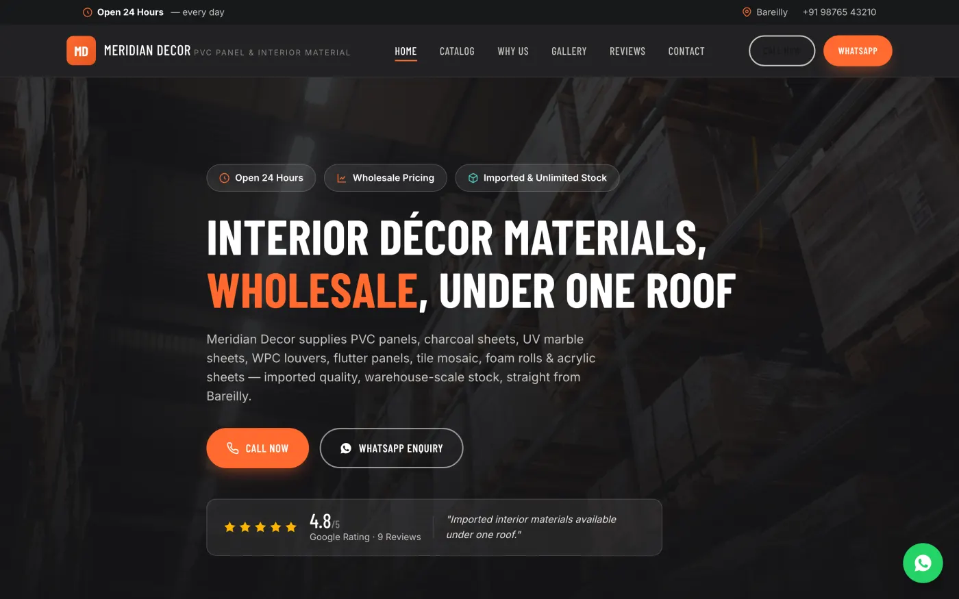 Wholesale décor supplier website